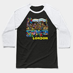 London England UK Pop Art Urban Wanderlust Europe Britain Baseball T-Shirt